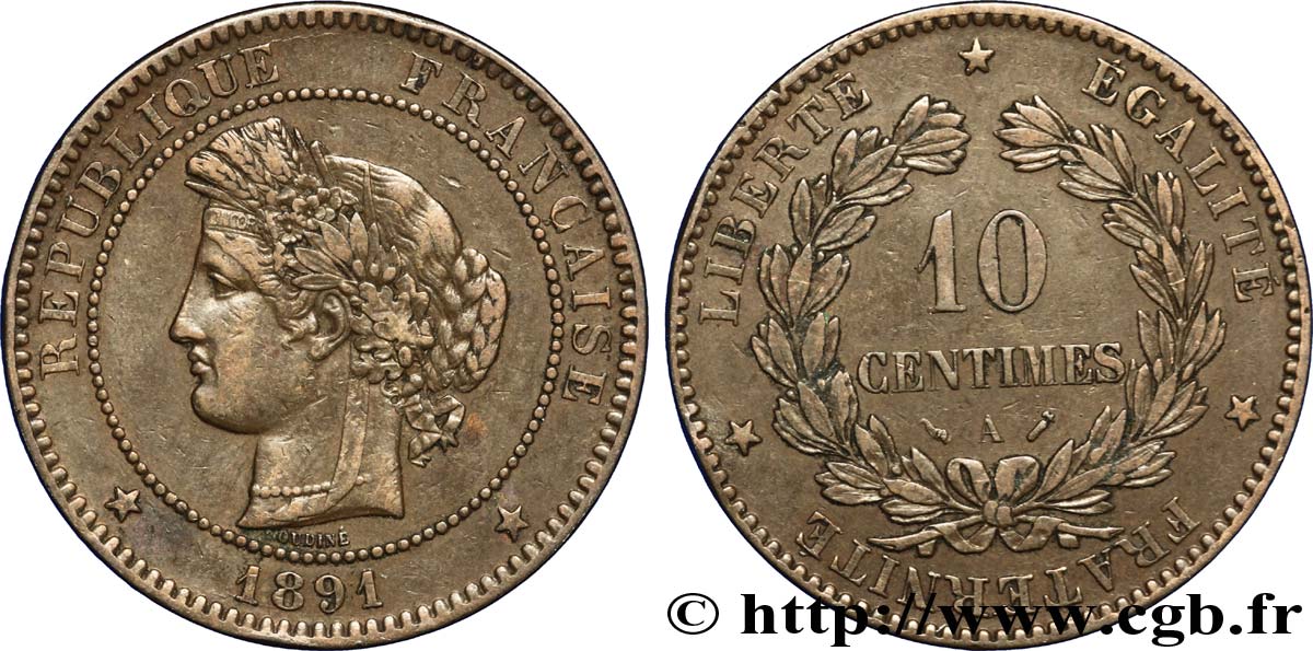 10 centimes Cérès 1891 Paris F.135/36 BB48 