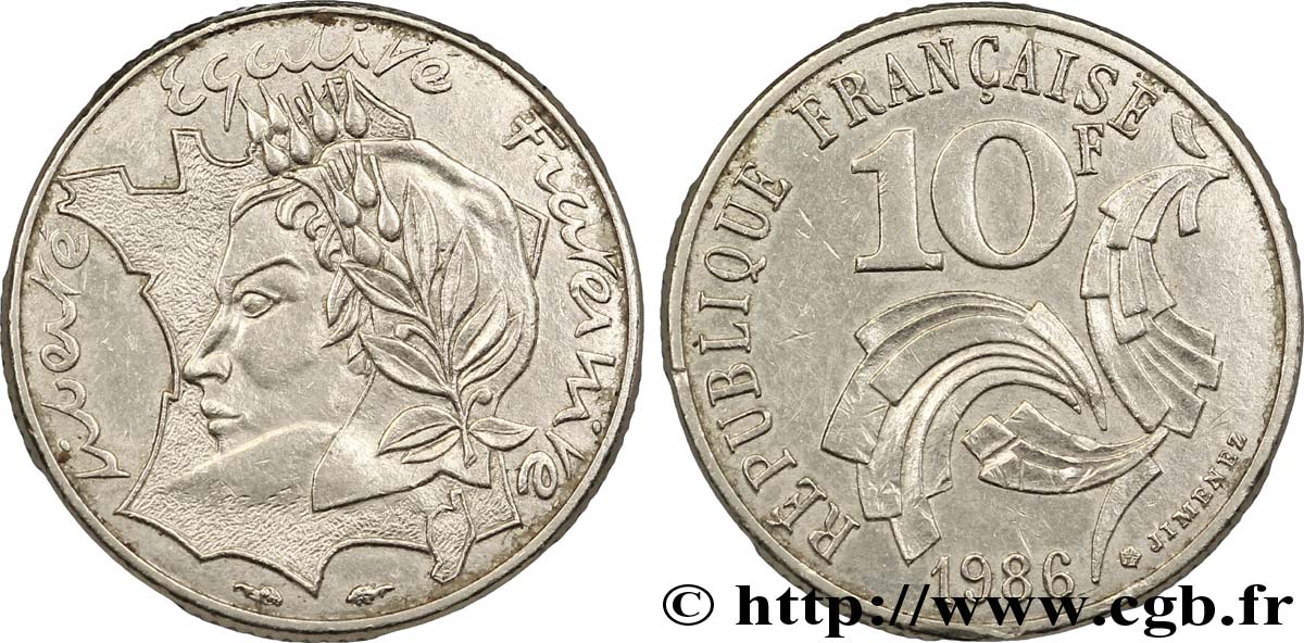 10 francs Jimenez 1986  F.373/3 TTB45 