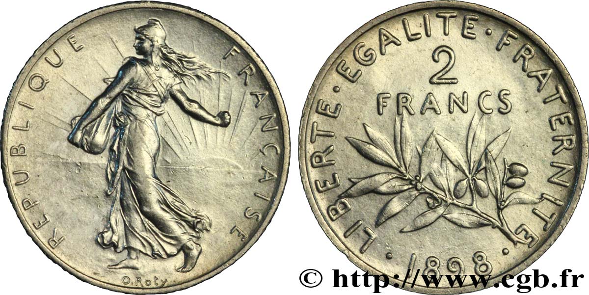 2 francs Semeuse 1898  F.266/1 VZ60 