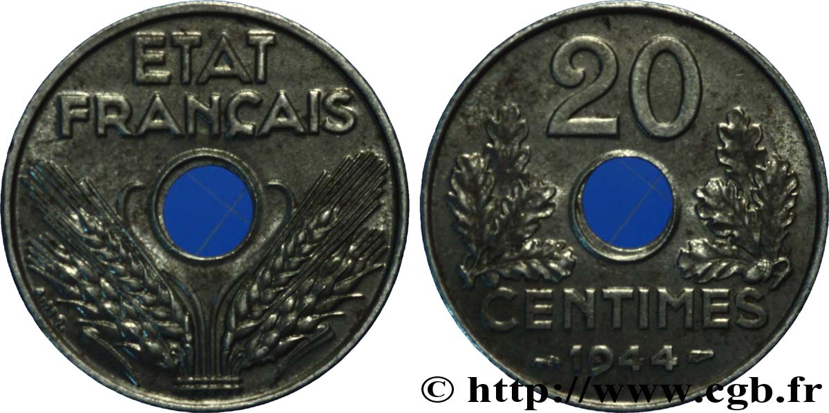 20 centimes fer 1944  F.154/3 SUP60 