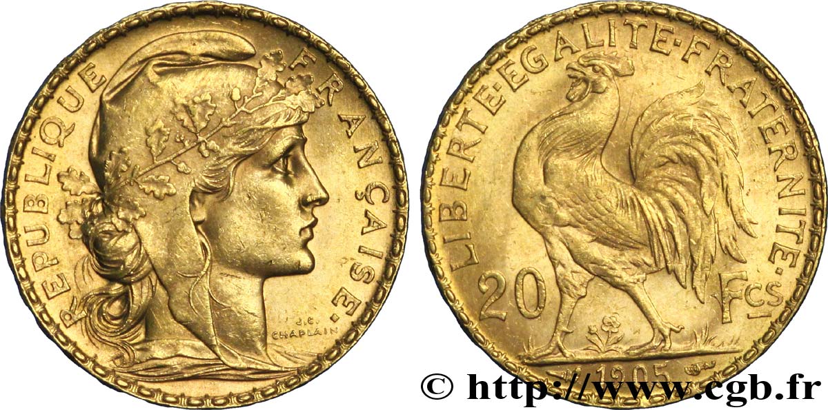 20 francs or Coq, Dieu protège la France 1905 Paris F.534/10 SUP60 