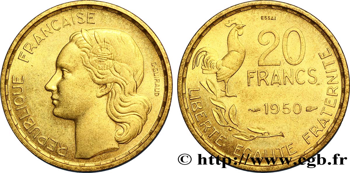 Essai de 20 francs G. Guiraud 1950  F.402/1 SPL63 