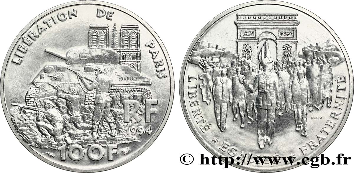 Essai de 100 francs Libération de Paris 1994 Paris F.462/1 MS65 