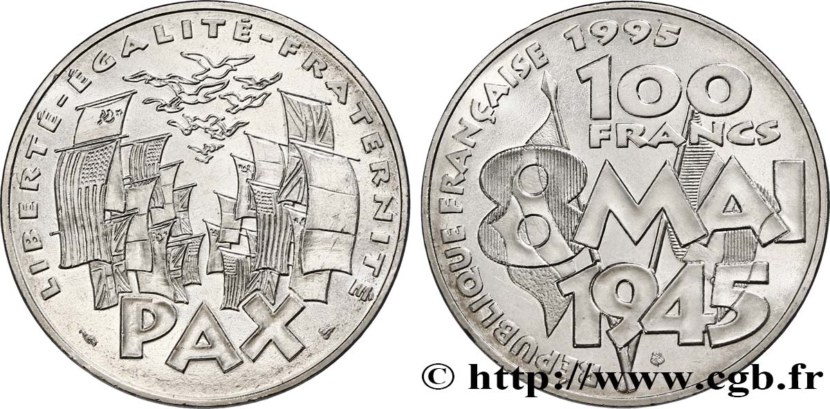 100 francs 8 Mai 1945 1995  F.463/2 SPL62 