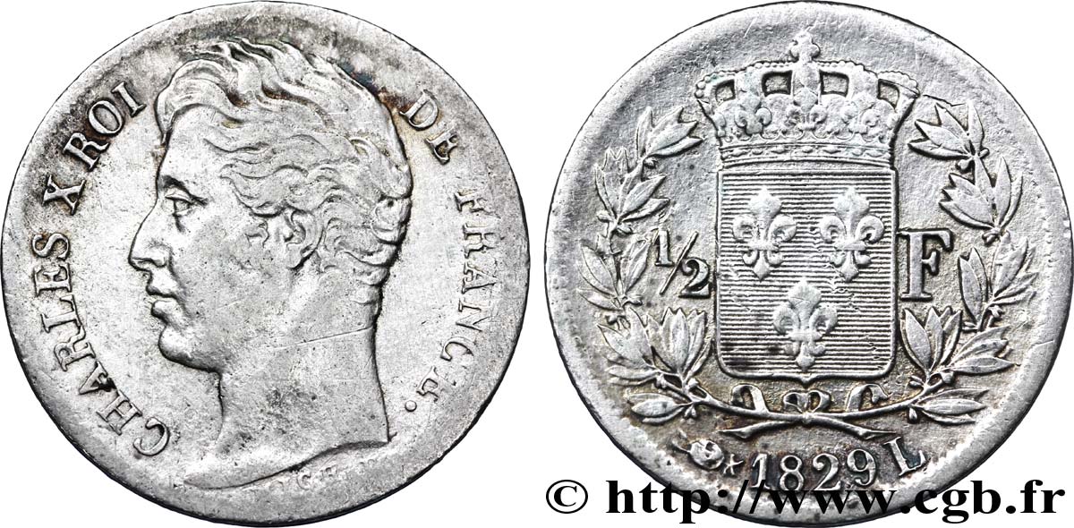 1/2 franc Charles X 1829 Bayonne F.180/44 BC35 
