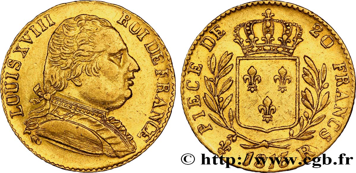 20 francs or Londres 1815 Londres F.518/1 SS48 