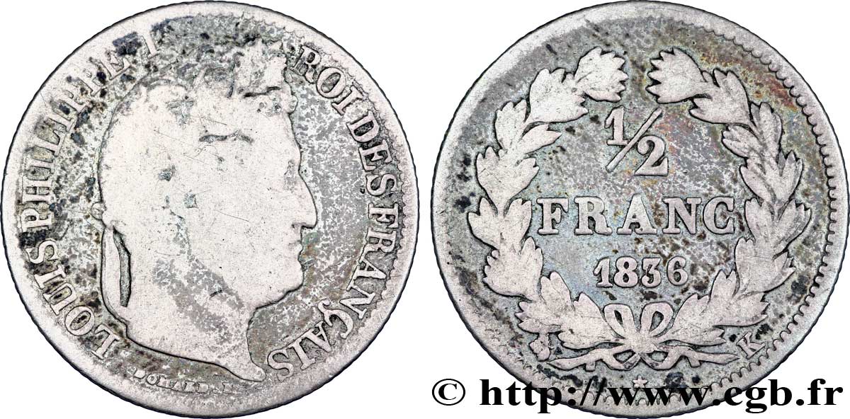 1/2 franc Louis-Philippe 1836 Bordeaux F.182/66 B8 