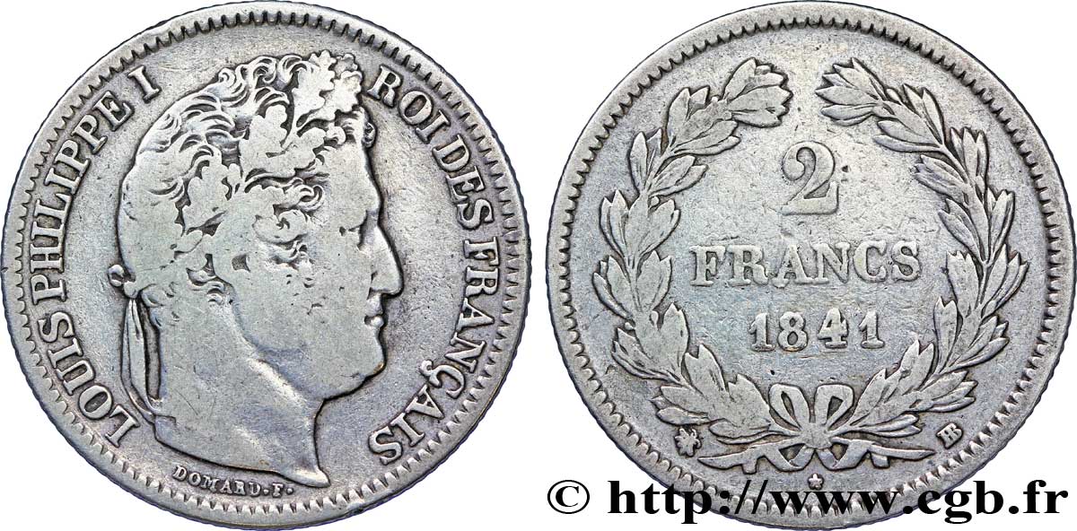 2 francs Louis-Philippe 1841 Strasbourg F.260/84 TB25 