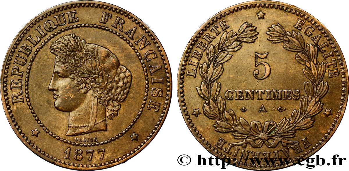5 centimes Cérès 1877 Paris F.118/15 BB50 