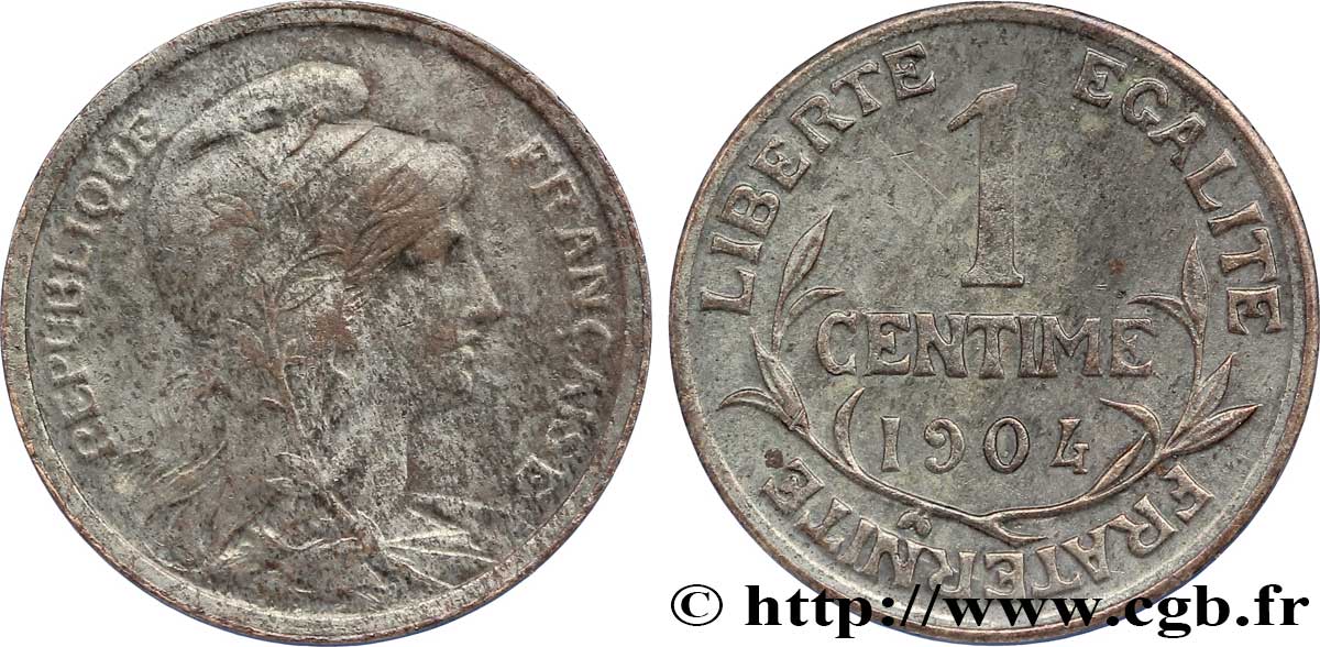 1 centime Daniel-Dupuis, argenté 1904 Paris F.105/9 var. TTB50 