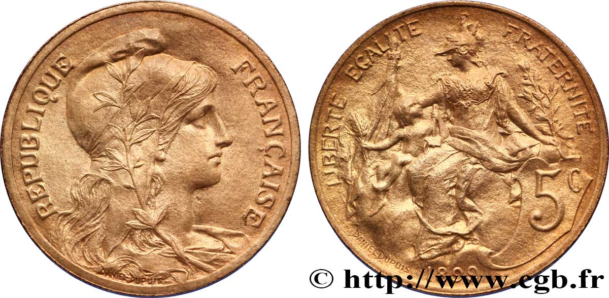 5 centimes Daniel-Dupuis 1899  F.119/7 EBC60 
