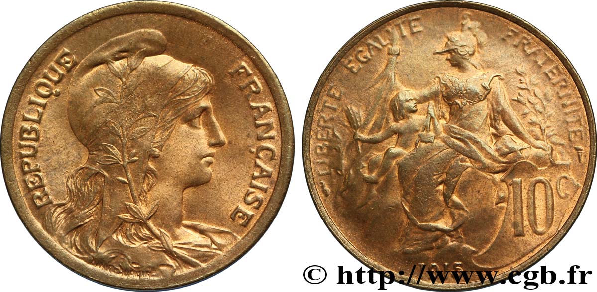 10 centimes Daniel-Dupuis 1915  F.136/25 SPL60 