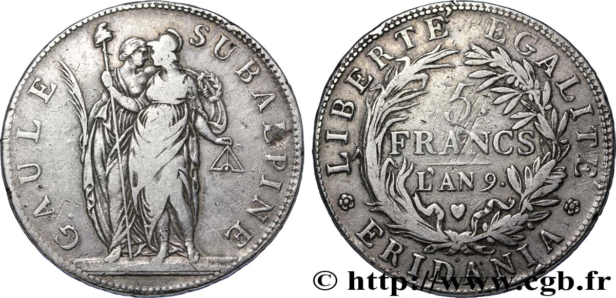 5 francs 1801 Turin VG.843  S35 