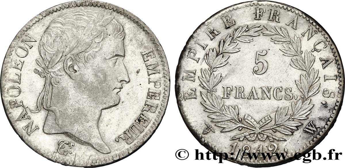 5 francs Napoléon Empereur, Empire français 1812 Lille F.307/57 MBC53 