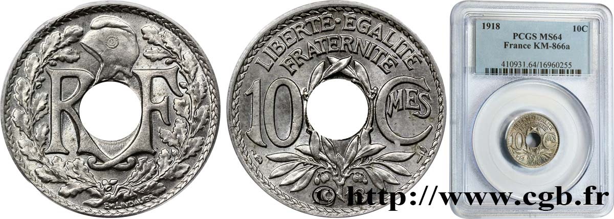 10 centimes Lindauer 1918  F.138/2 SC64 PCGS