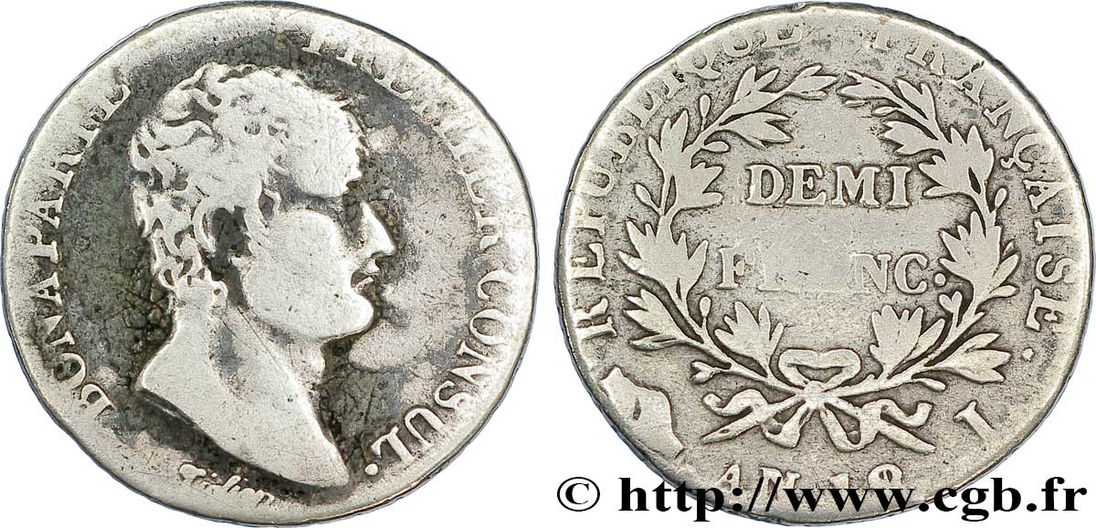 Demi-franc Bonaparte Premier Consul 1804 Limoges F.173/7 F15 