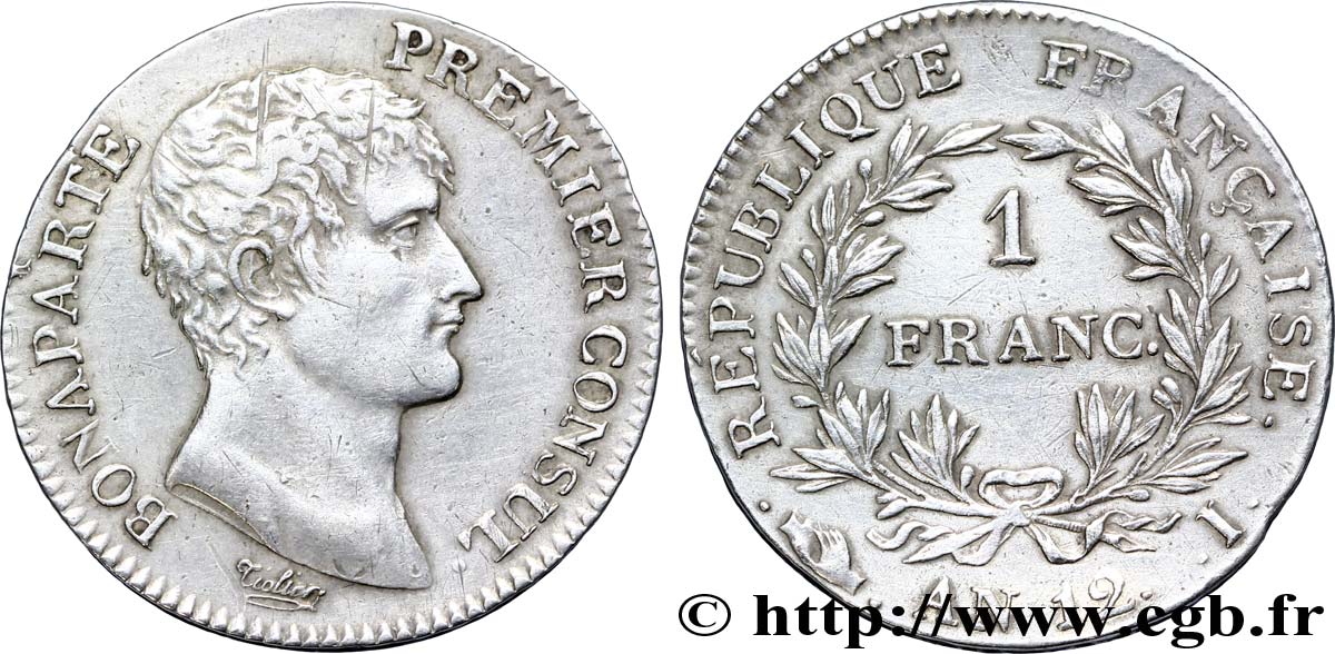 1 franc Bonaparte Premier Consul 1804 Limoges F.200/13 MBC50 