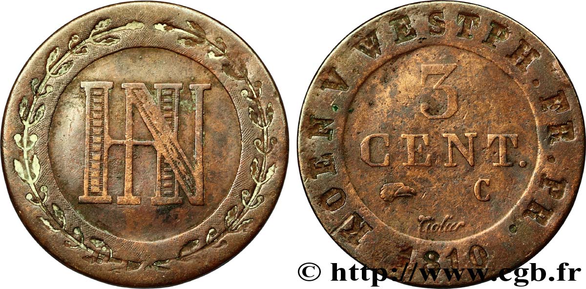 3 cent. 1810 Cassel VG.2037  XF40 