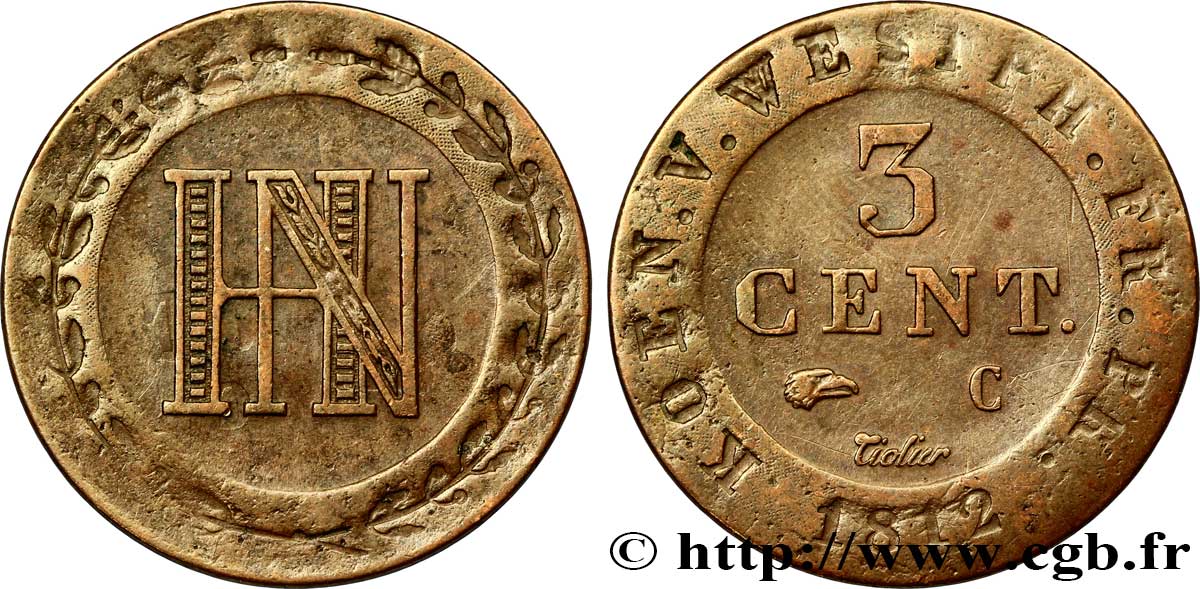 3 cent. 1812 Cassel VG.2038  XF48 