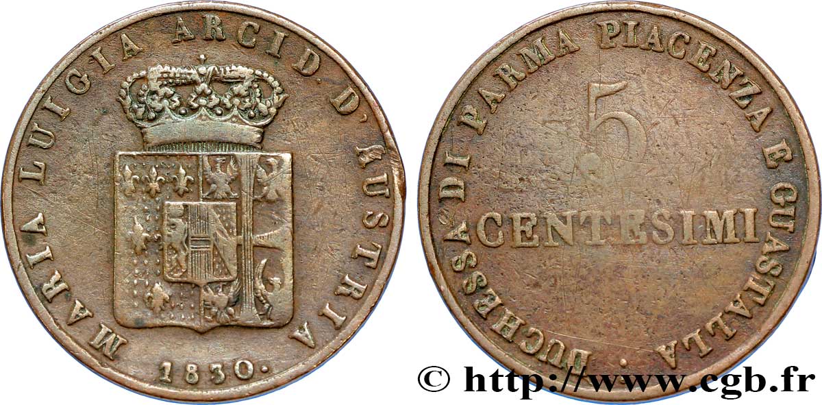 5 centesimi 1830 Milan M.124  TB25 