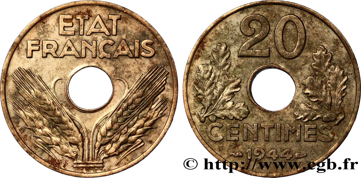 20 centimes fer 1944 Paris F.154/3 TTB50 