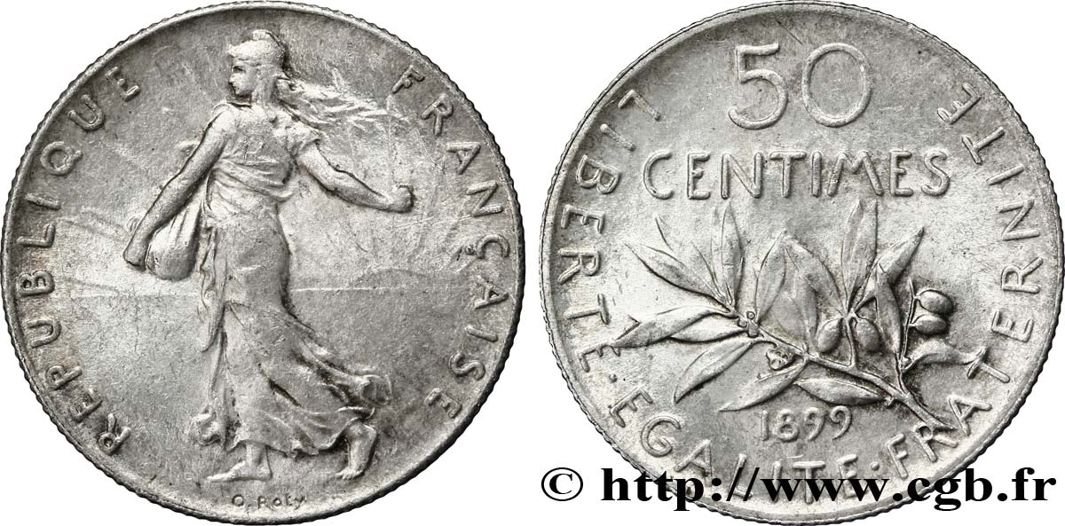 50 centimes Semeuse 1899  F.190/5 VZ60 