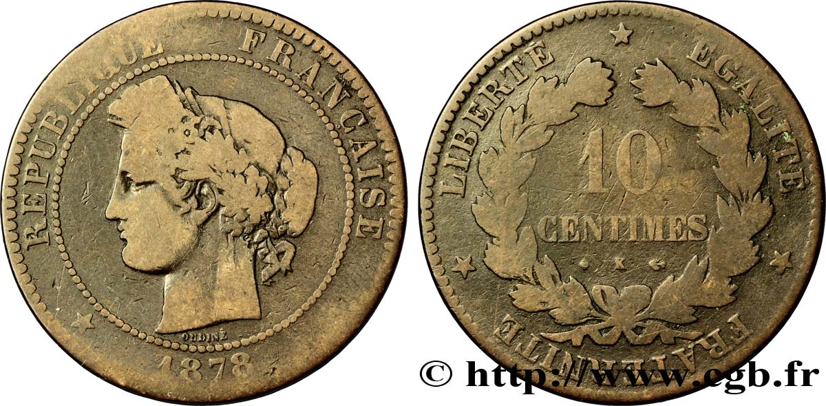 10 centimes Cérès 1878 Bordeaux F.135/21 B7 
