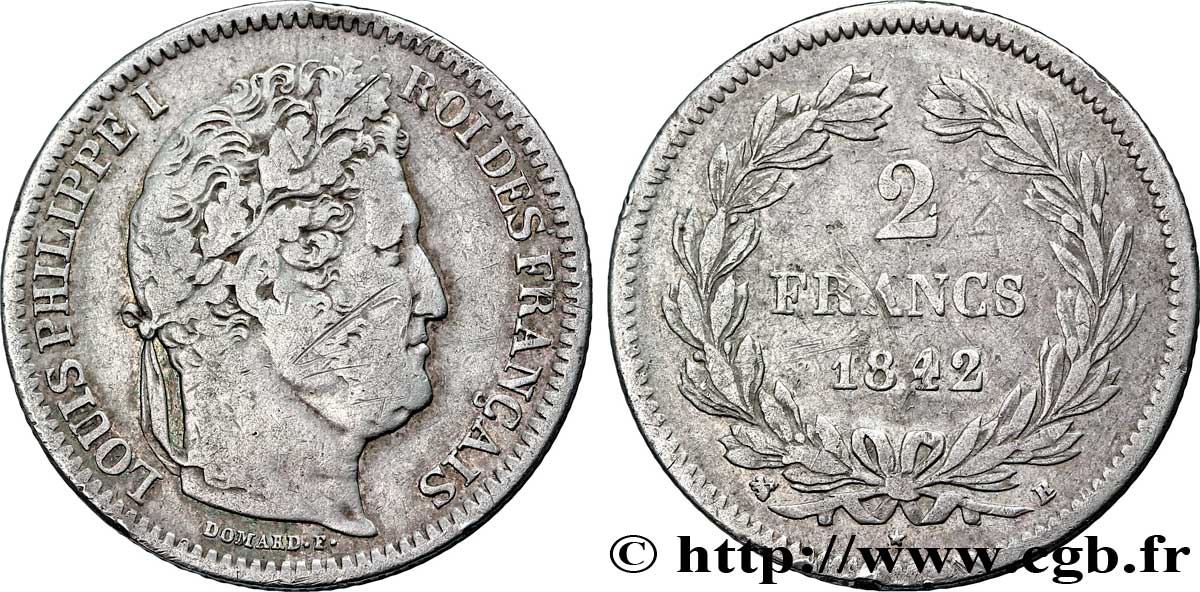 2 francs Louis-Philippe 1842 Rouen F.260/88 TB35 