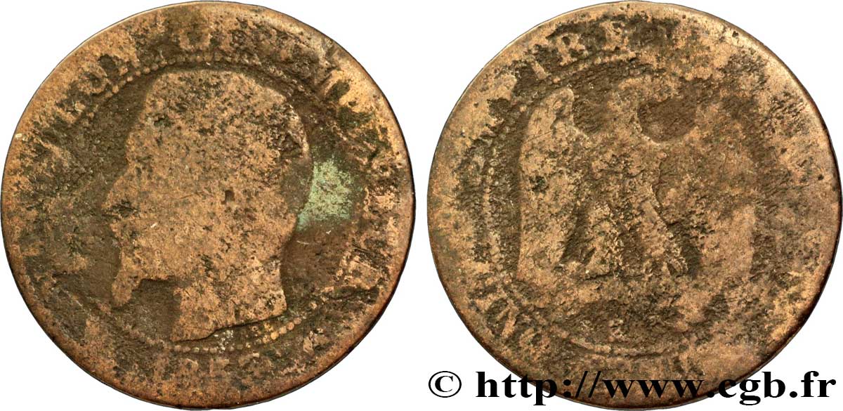 Cinq centimes Napoléon III, tête nue 1853 Bordeaux F.116/5 G6 