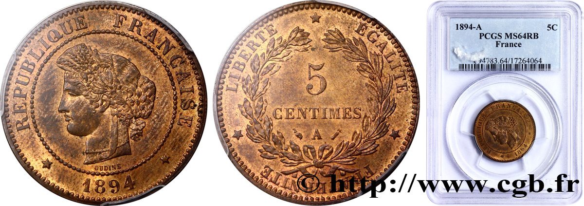 5 centimes Cérès 1894 Paris F.118/36 SUP62 