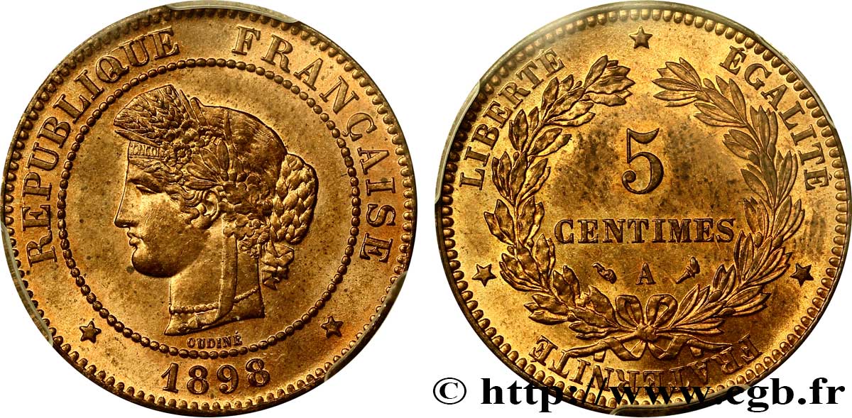 5 centimes Cérès 1898 Paris F.118/41 MS63 