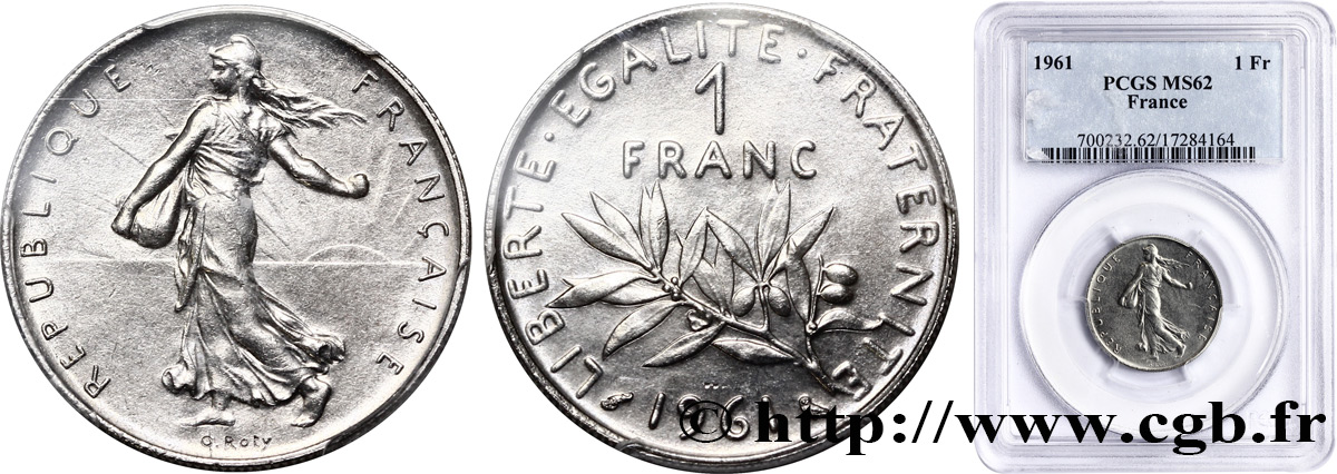 1 franc Semeuse, nickel 1961 Paris F.226/6 EBC60 