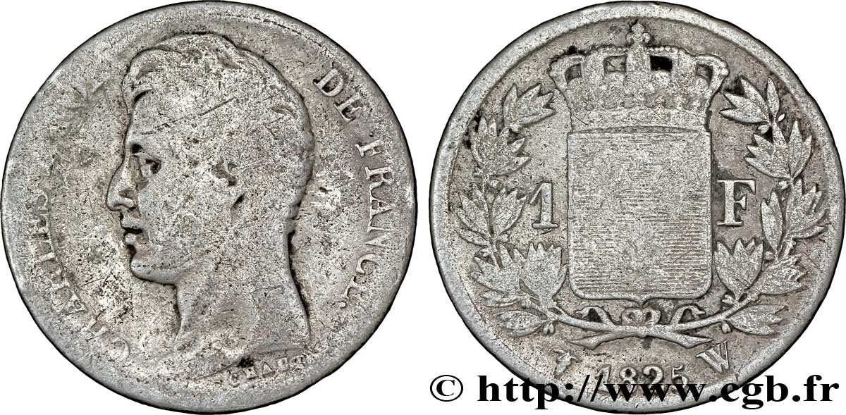 1 franc Charles X 1825 Lille F.207/11 G6 
