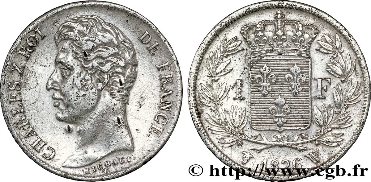 1 franc Charles X 1826 Lille F.207/24 BB48 