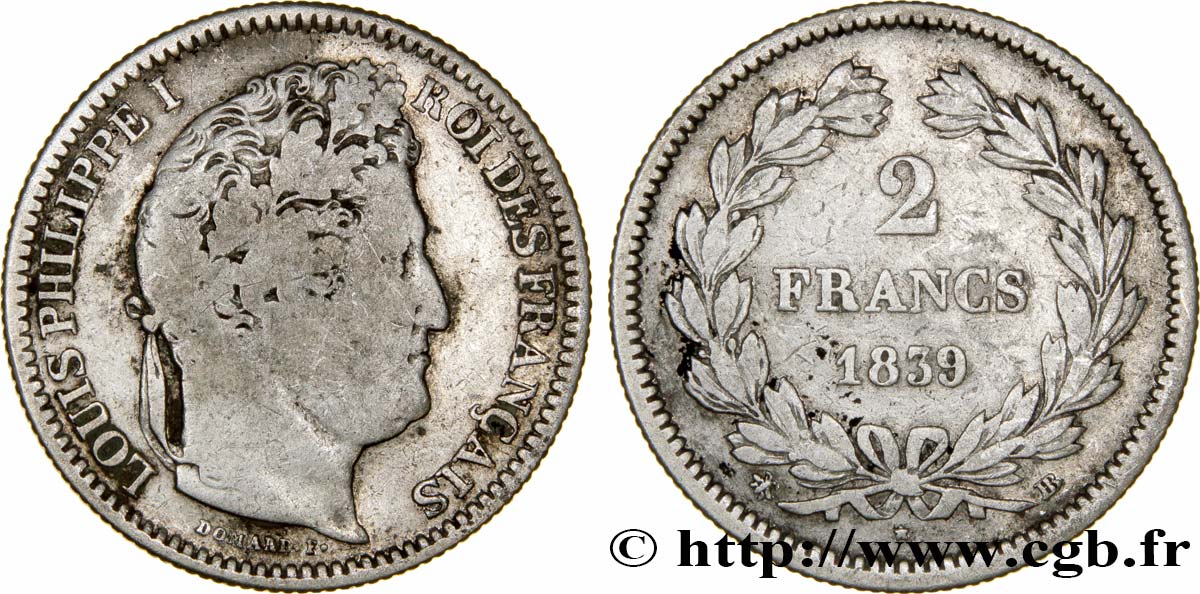 2 francs Louis-Philippe 1839 Strasbourg F.260/72 TB15 