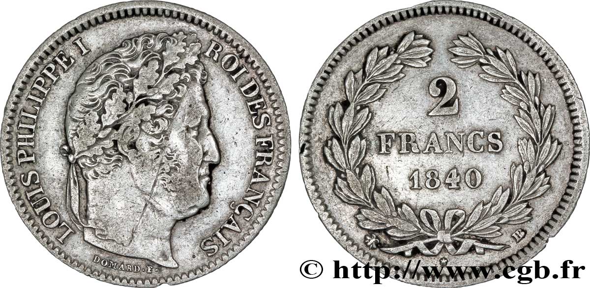 2 francs Louis-Philippe 1840 Strasbourg F.260/78 SS45 