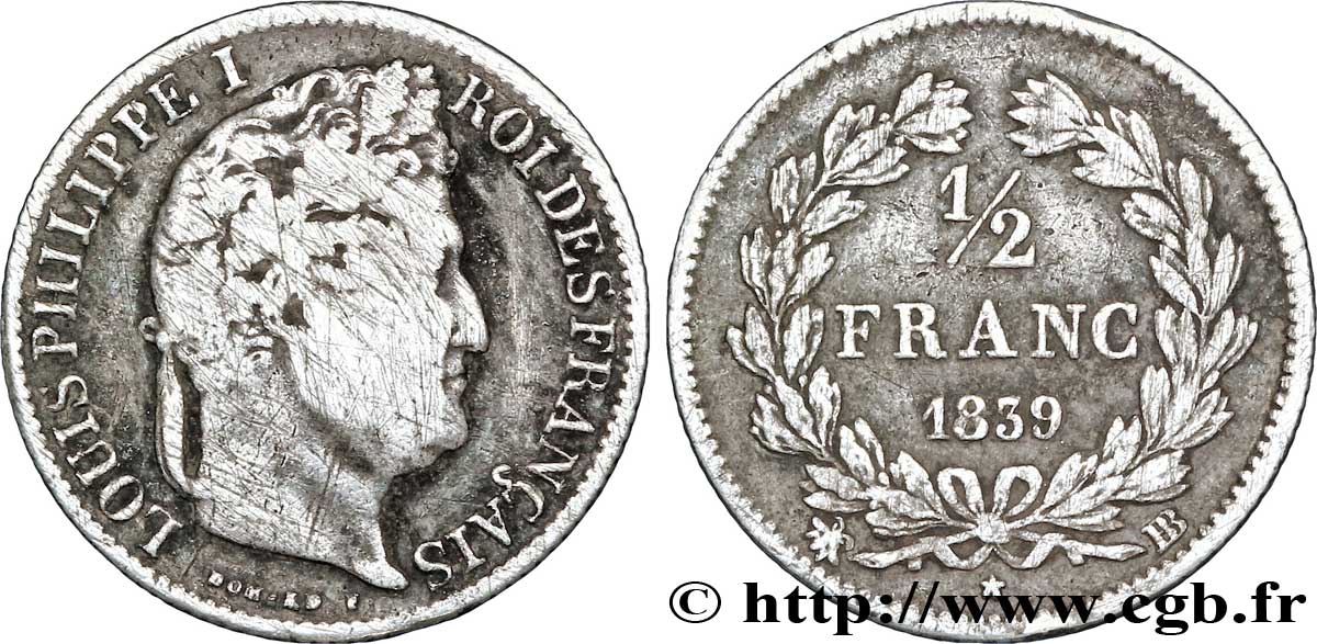 1/2 franc Louis-Philippe 1839 Strasbourg F.182/80 B12 