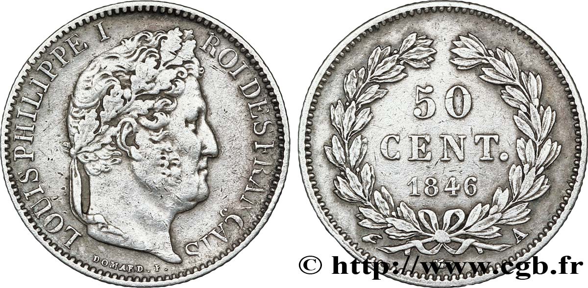 50 centimes Louis-Philippe 1846 Paris F.183/7 MBC48 