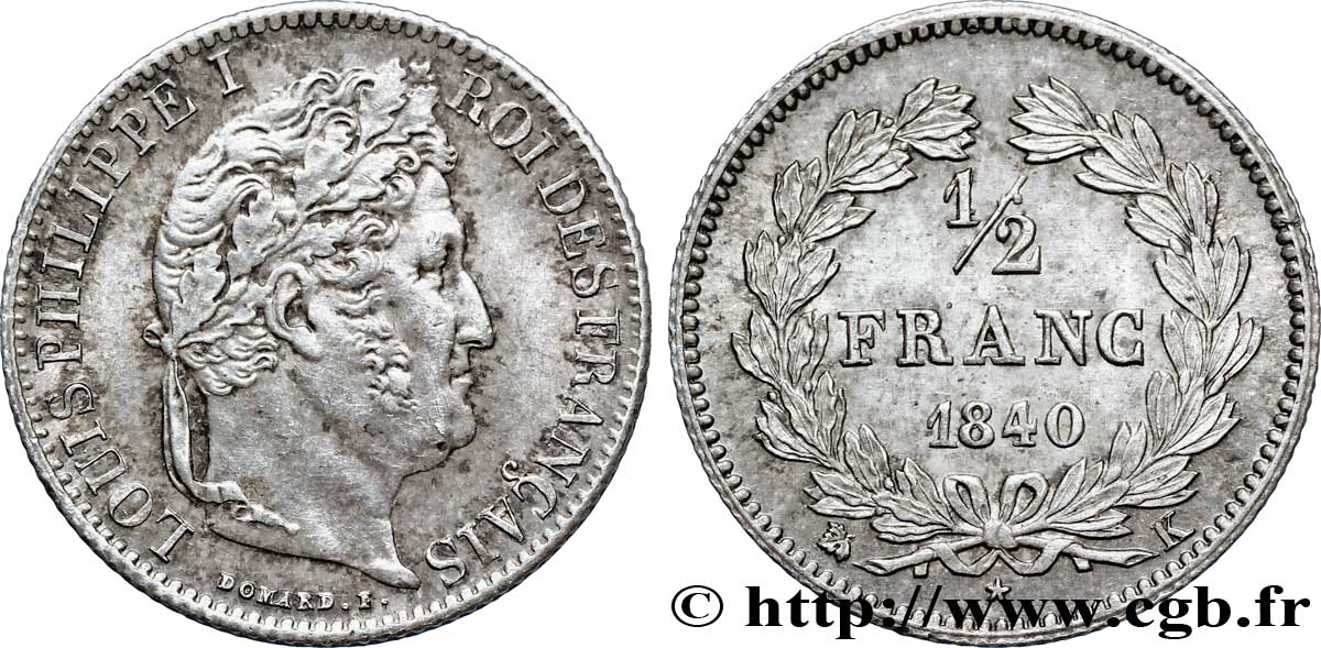 1/2 franc Louis-Philippe 1840 Bordeaux F.182/86 AU58 