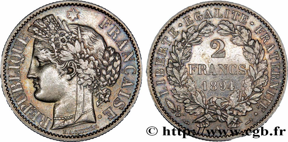 2 francs Cérès, avec légende 1894 Paris F.265/16 SS52 