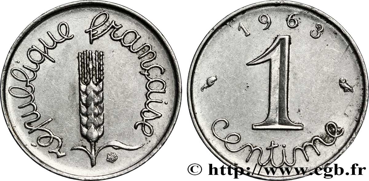 1 centime Épi, avec rebord 1963 Paris F.106/7 TTB45 