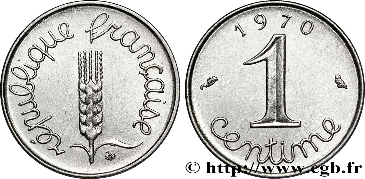 1 centime Épi, avec rebord 1970 Paris F.106/20 TTB50 
