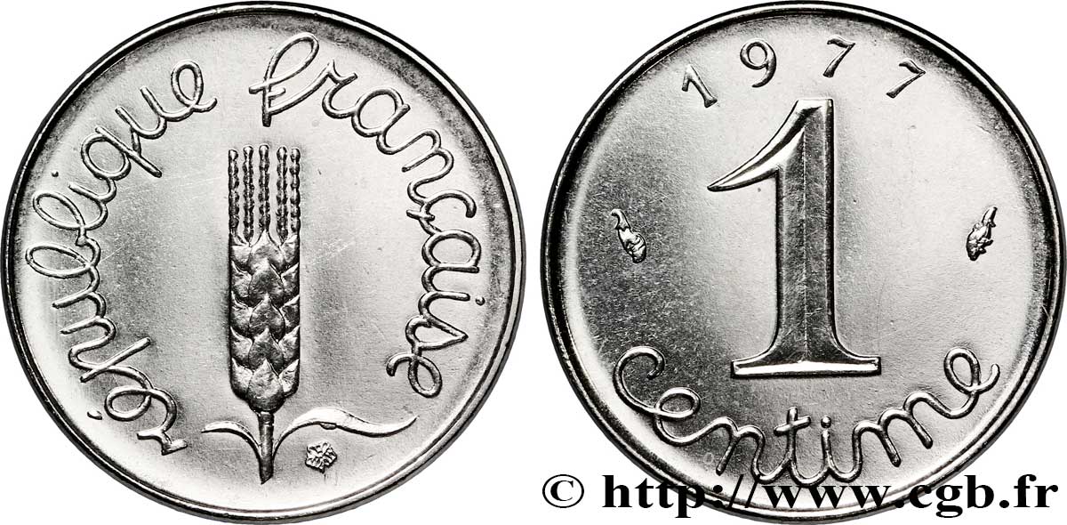 1 centime Épi, avec rebord 1977 Pessac F.106/32 VZ62 