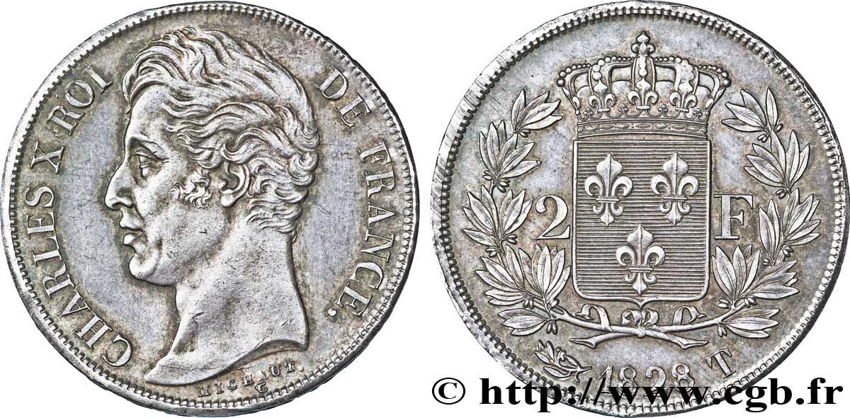 2 francs Charles X 1828 Nantes F.258/47 SC63 