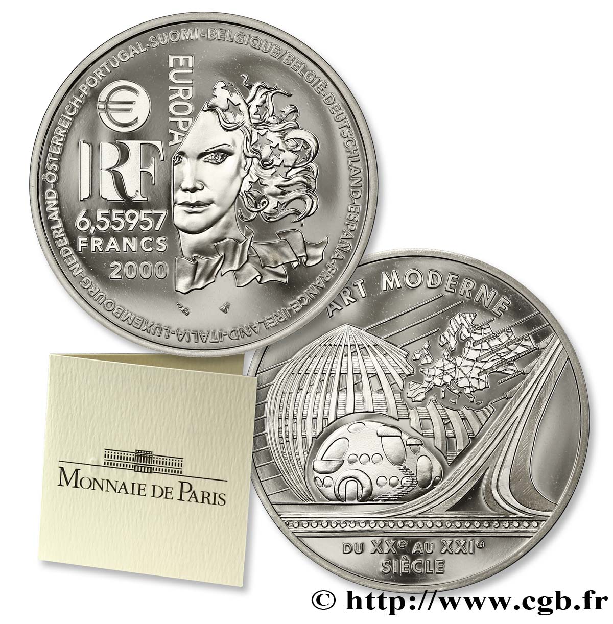Belle Épreuve 6,55957 francs - Art Moderne 2000 Paris F.1257 2 FDC70 