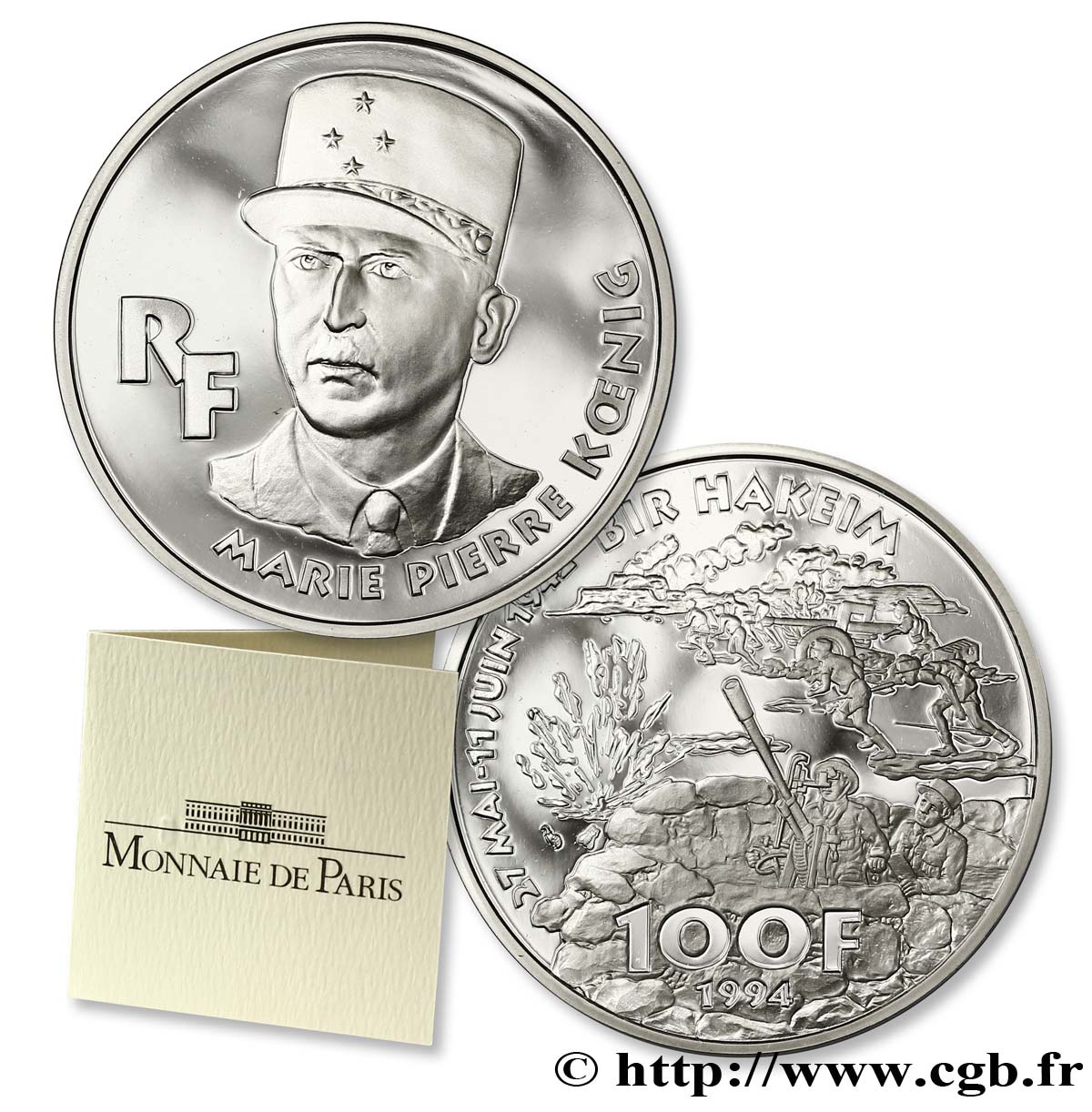 Belle Épreuve 100 francs - Maréchal Koenig 1994 Paris F.1630 1 FDC70 