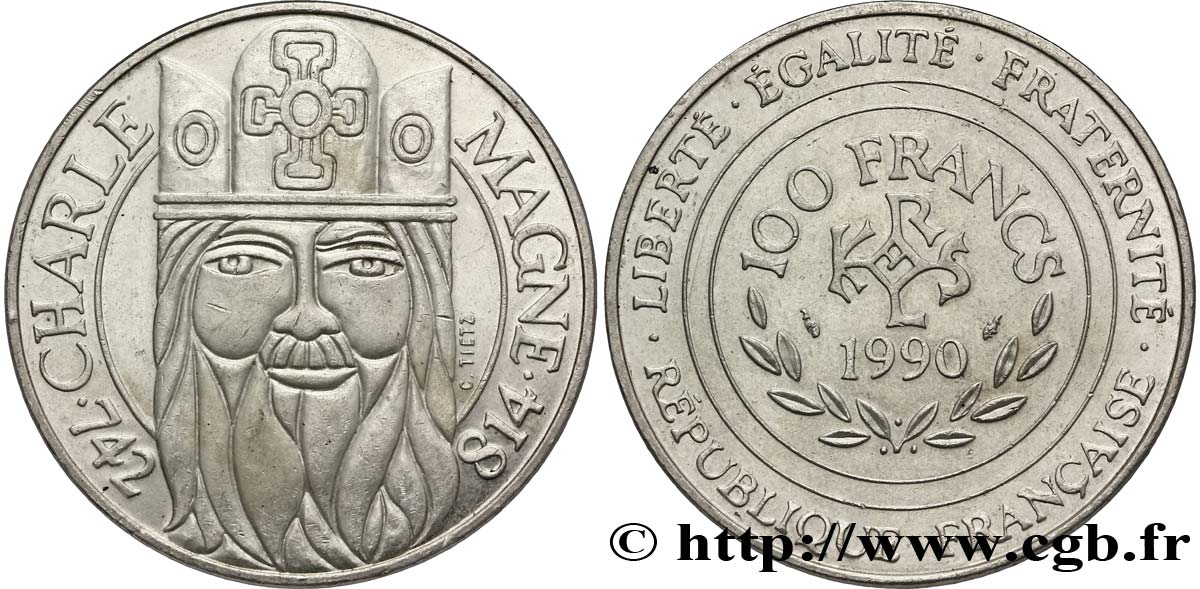 100 francs Charlemagne 1990  F.458/2 SUP 