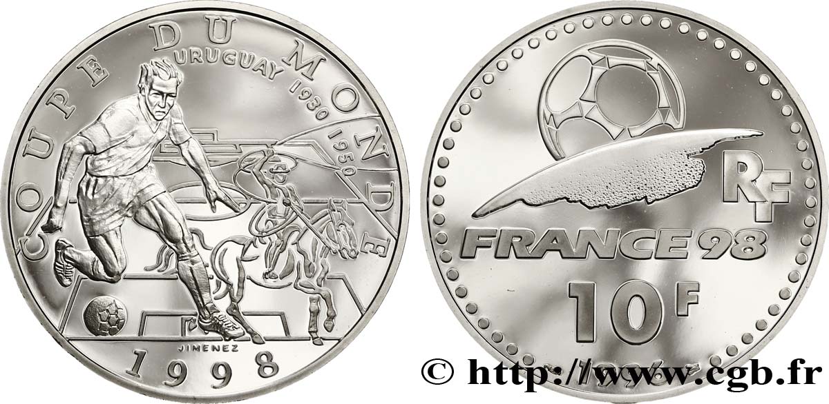 Belle Épreuve 10 Francs - Uruguay 1996 Paris F.1307 1 MS70 