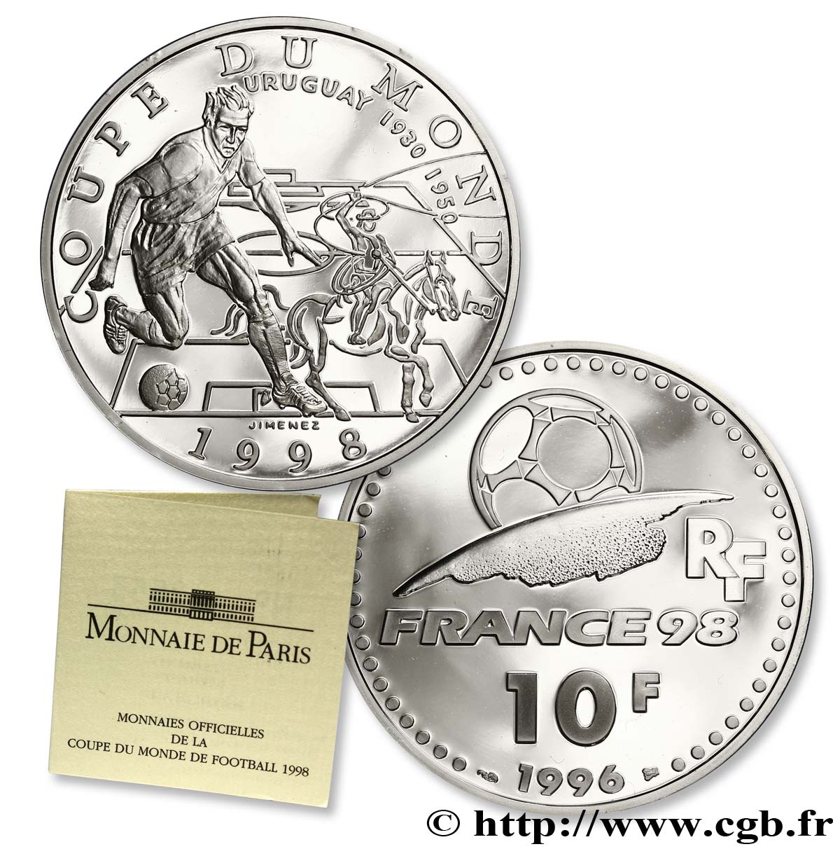 Belle Épreuve 10 Francs - Uruguay 1996 Paris F.1307 1 FDC70 