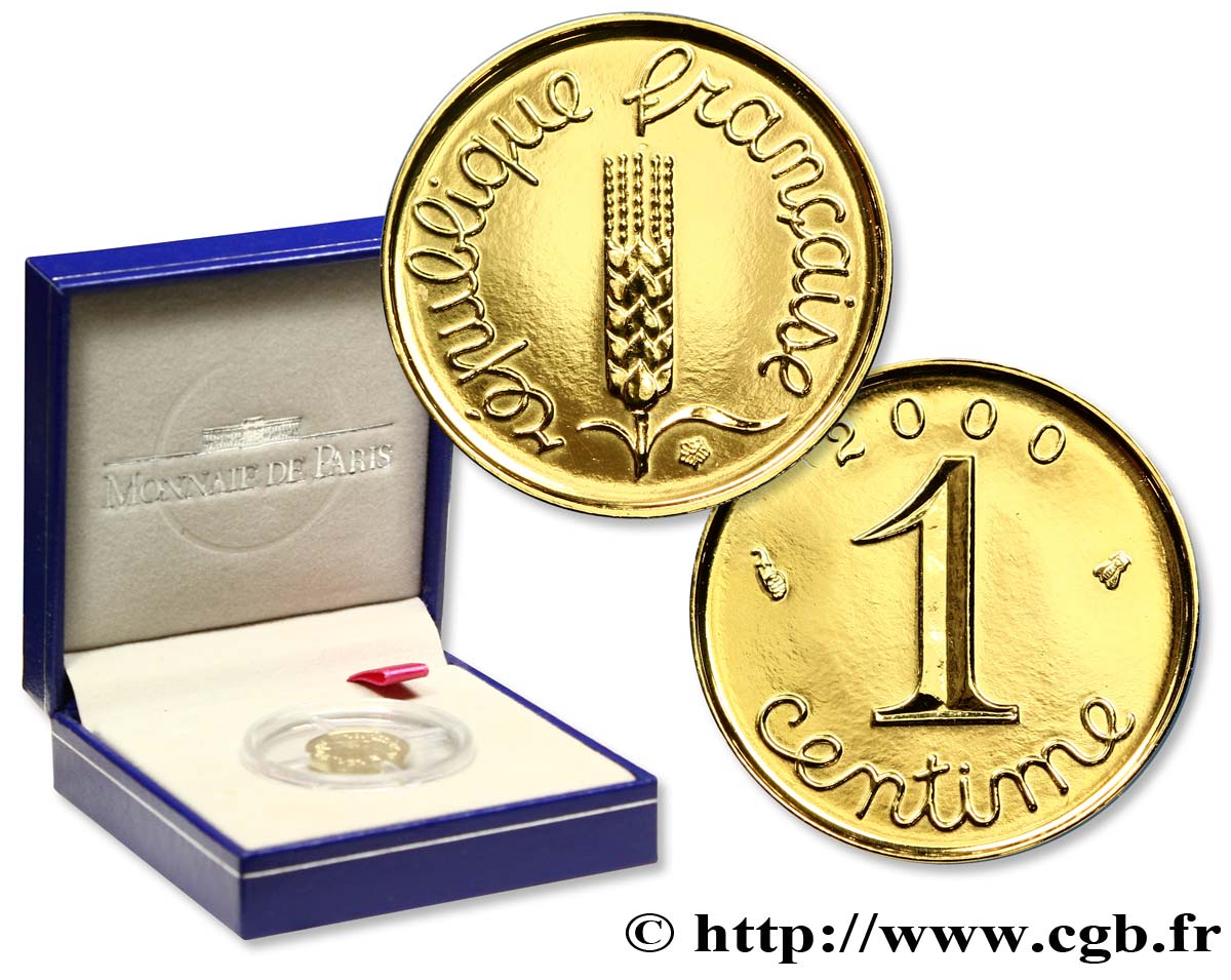 1 centime Épi or, BU (Brillant Universel) 2000 Pessac F.106 59 var. FDC70 